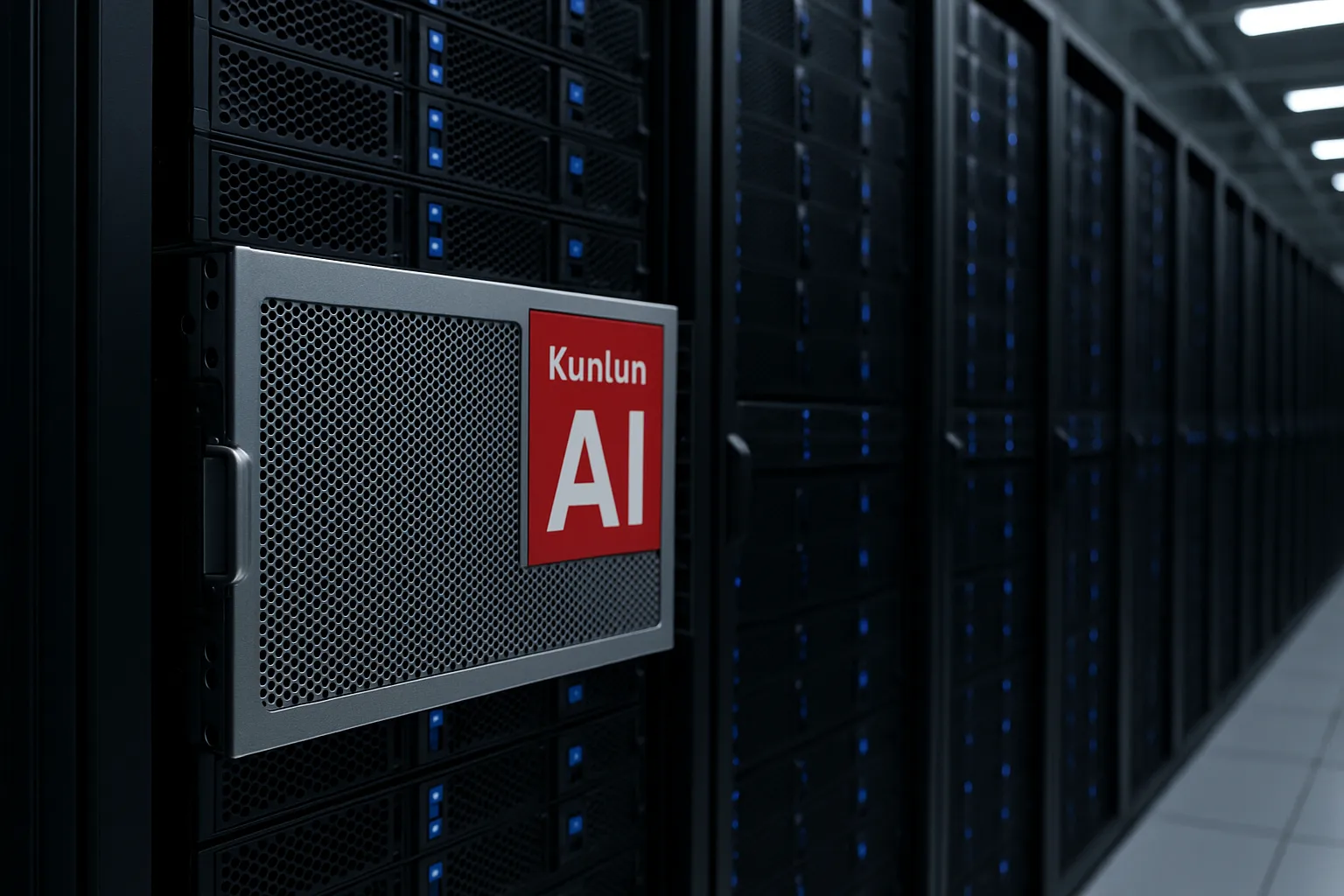 쿤룬 칩 클러스터를 표현한 이미지. 실제와 관련 없음. AI 생성 이미지.