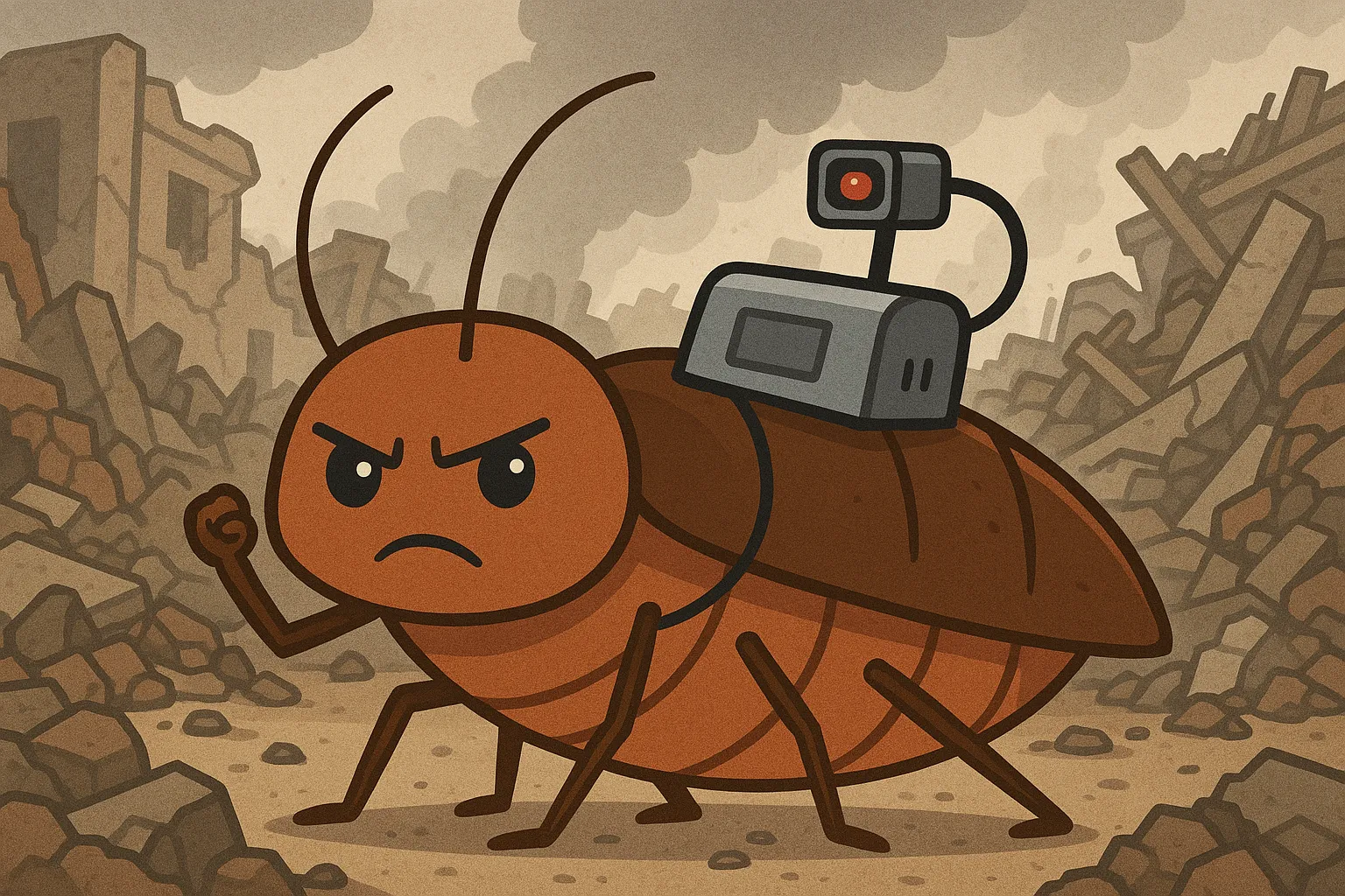 사이보그 바퀴벌레를 표현한 이미지. AI 생성 이미지
