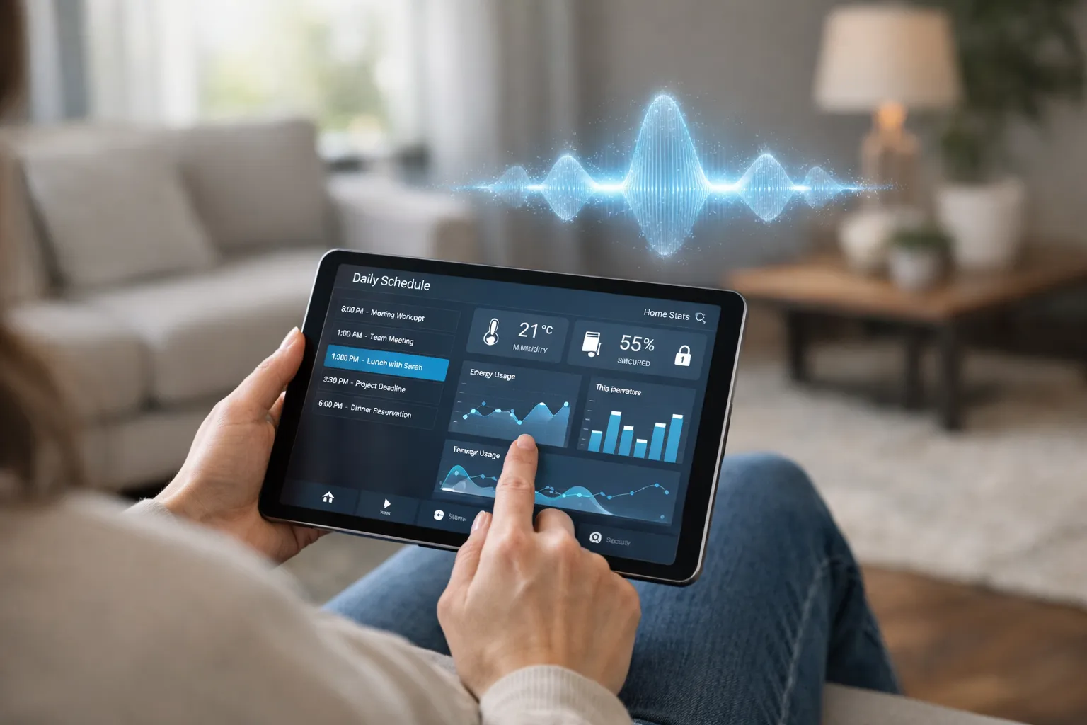 일상 속에 스며든 AI를 표현한 AI 생성 이미지