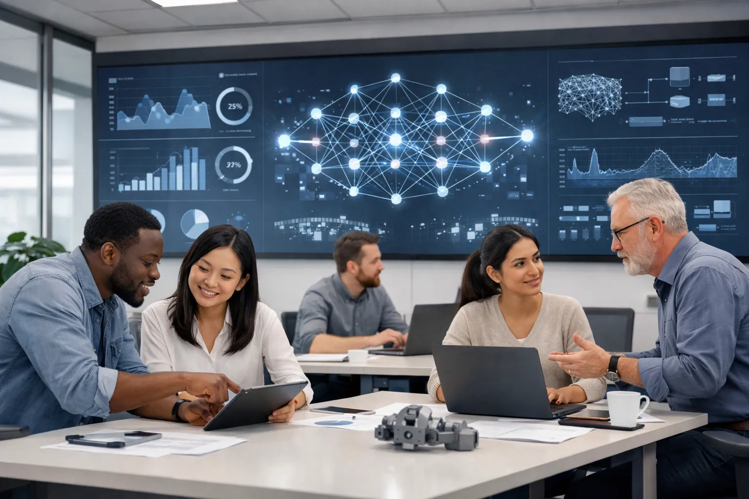 인공지능에 대한 논의를 표현한 AI 생성 이미지