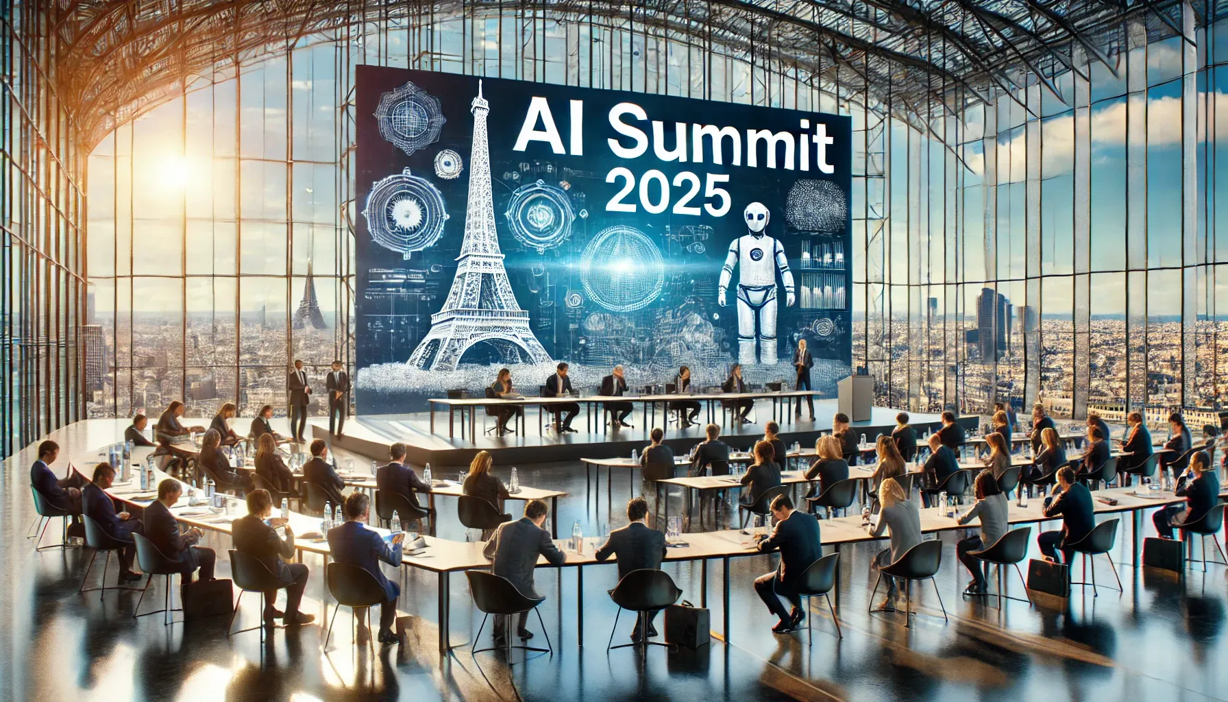 AI가 생성한 프랑스 AI 정상회의의 모습