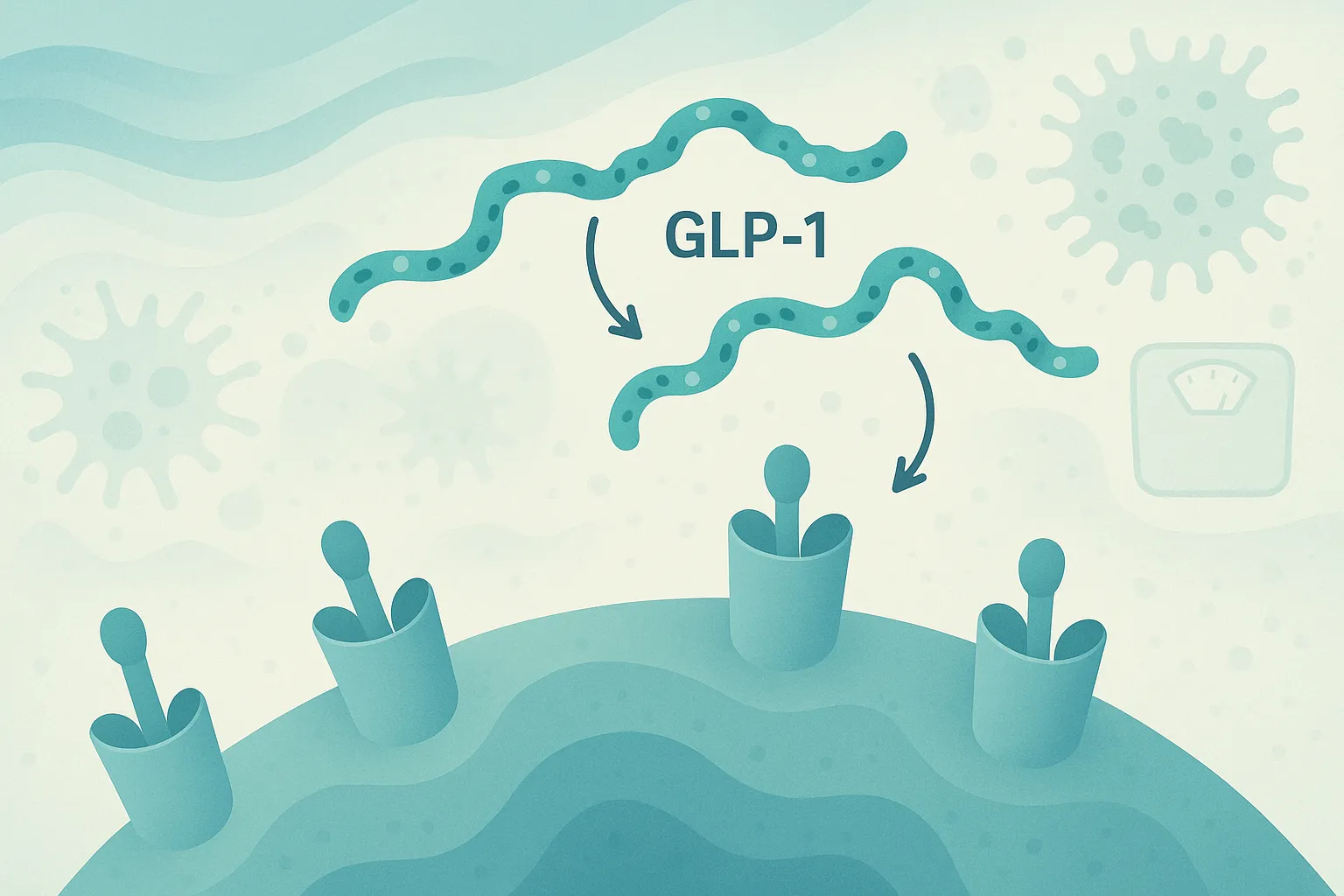 GLP-1 수용체를 표현한 이미지. AI 생성 이미지