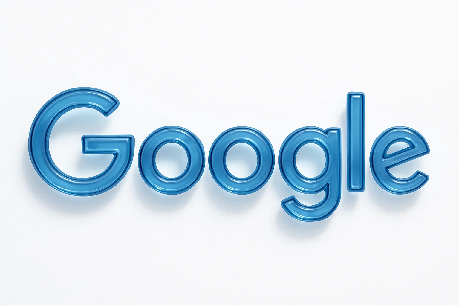 Google의 로고를 유리 느낌으로 표현한 이미지. AI 생성 이미지.