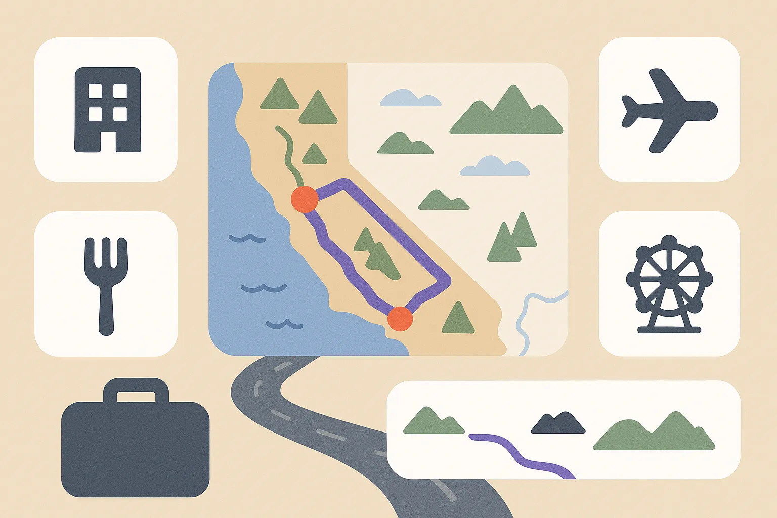 구글 지도에 다양한 기능이 추가된 모습을 표현한 이미지. AI 생성 이미지