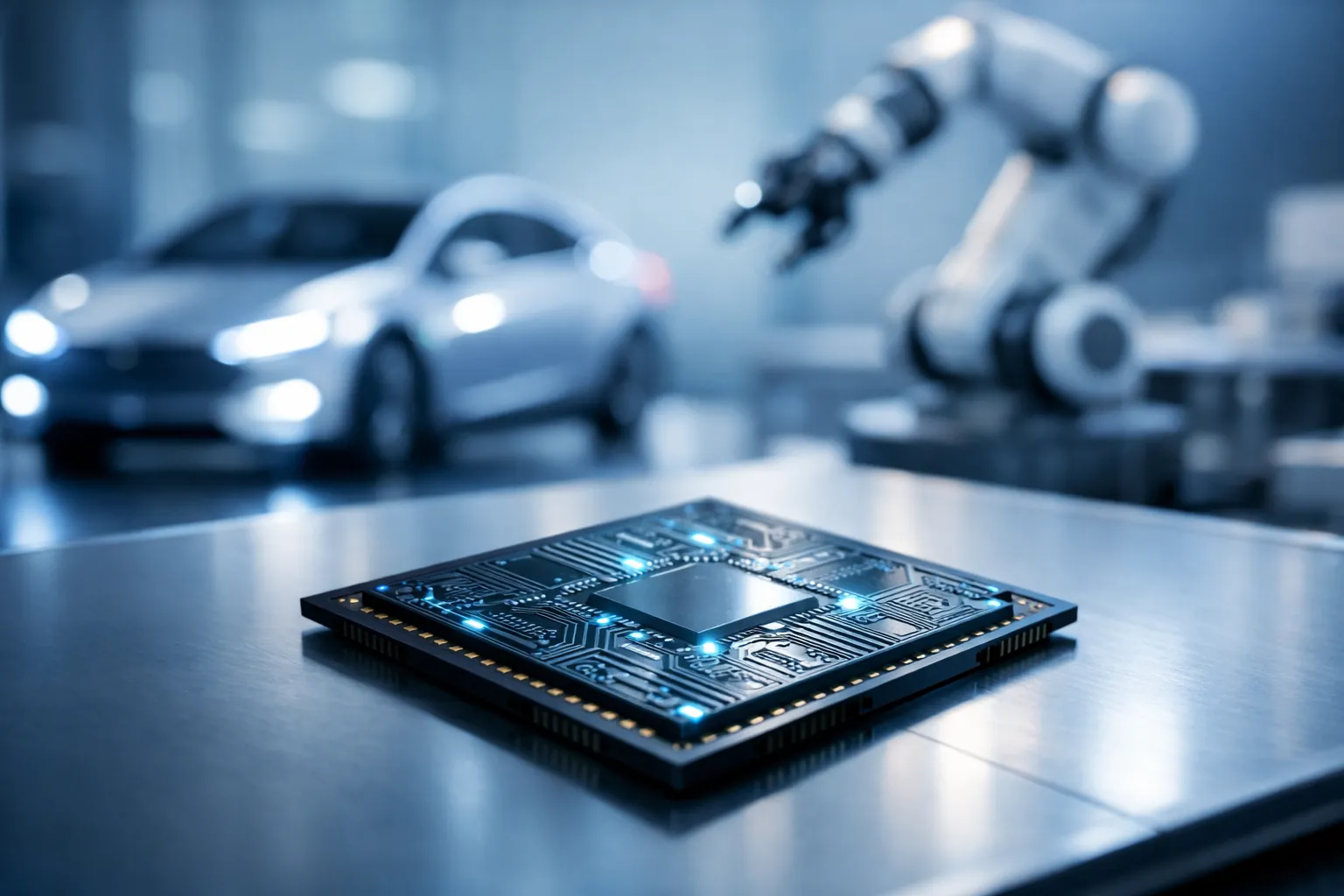 AI 칩을 표현한 AI 이미지. 실제 현대의 AI 칩과 관련 없음.