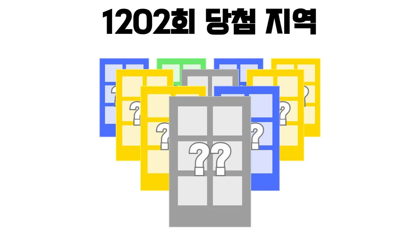 로또 1202회차의 2등 당첨 지역과 2등 당첨 판매점 이미지