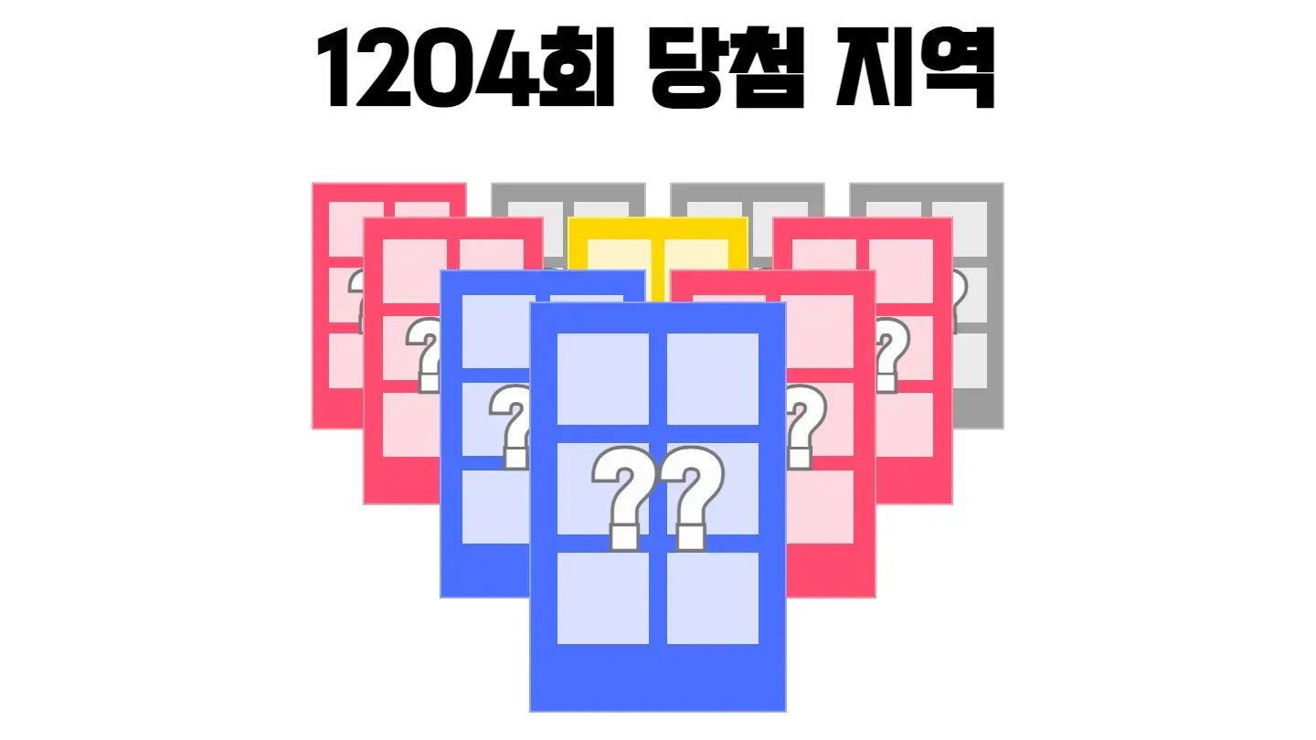 로또 1204회차의 2등 당첨 지역과 2등 당첨 판매점 목록 이미지