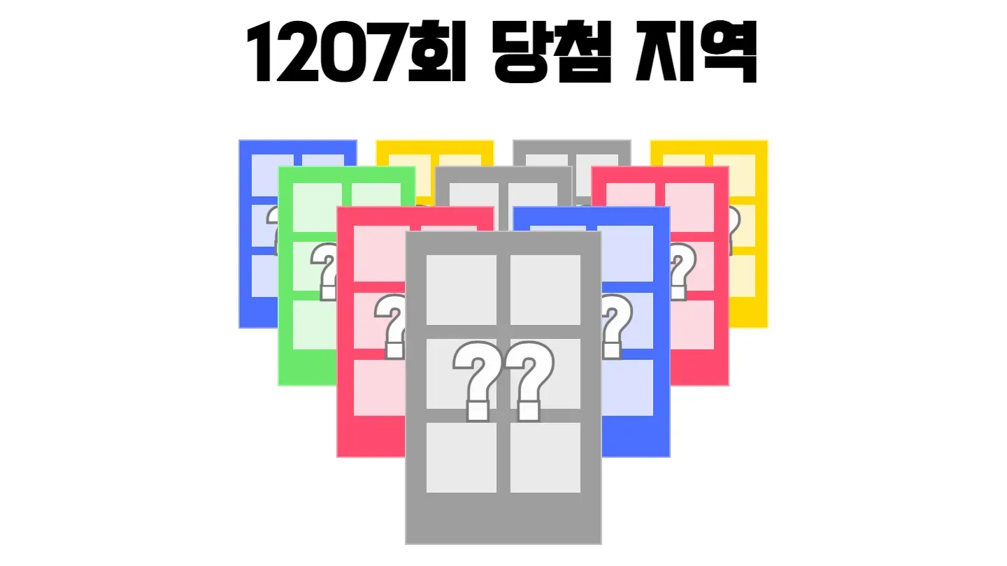 로또 1207회차의 1등 당첨 지역과 1등 당첨 판매점 목록 이미지