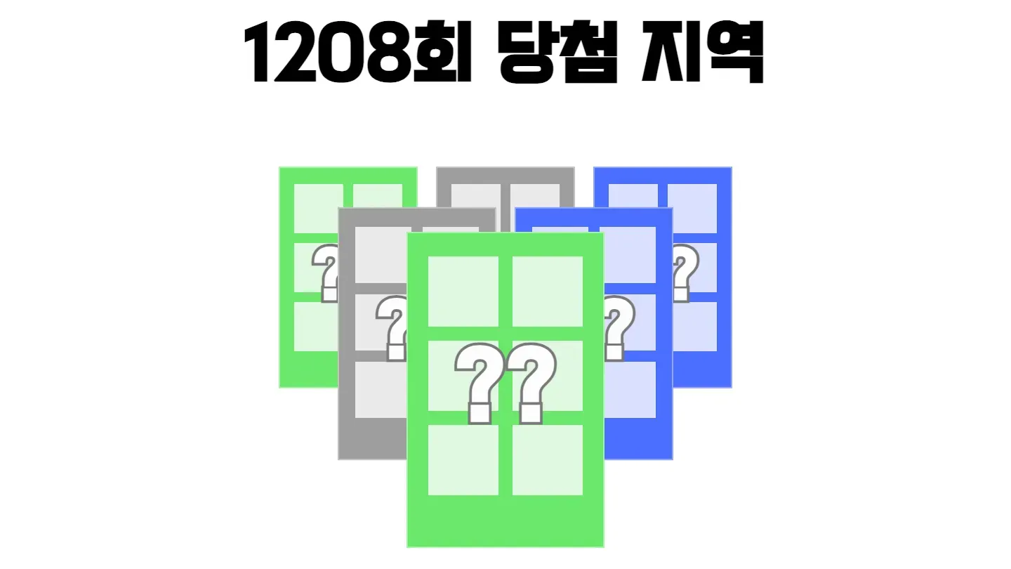 로또 1208회차의 1등 당첨 지역과 1등 당첨 판매점 목록 이미지
