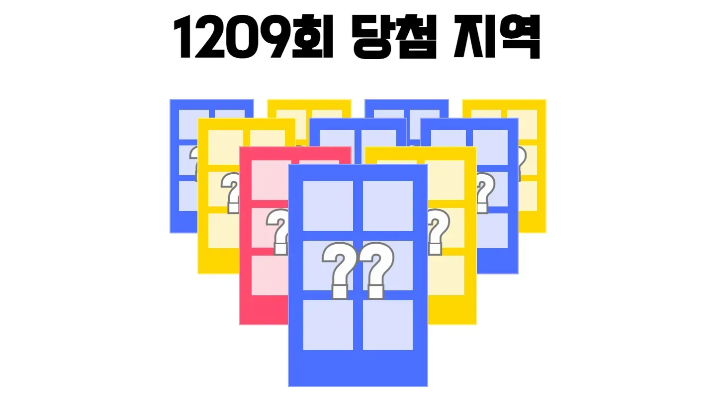 로또 1209회차의 2등 당첨 지역과 2등 당첨 판매점 목록 이미지