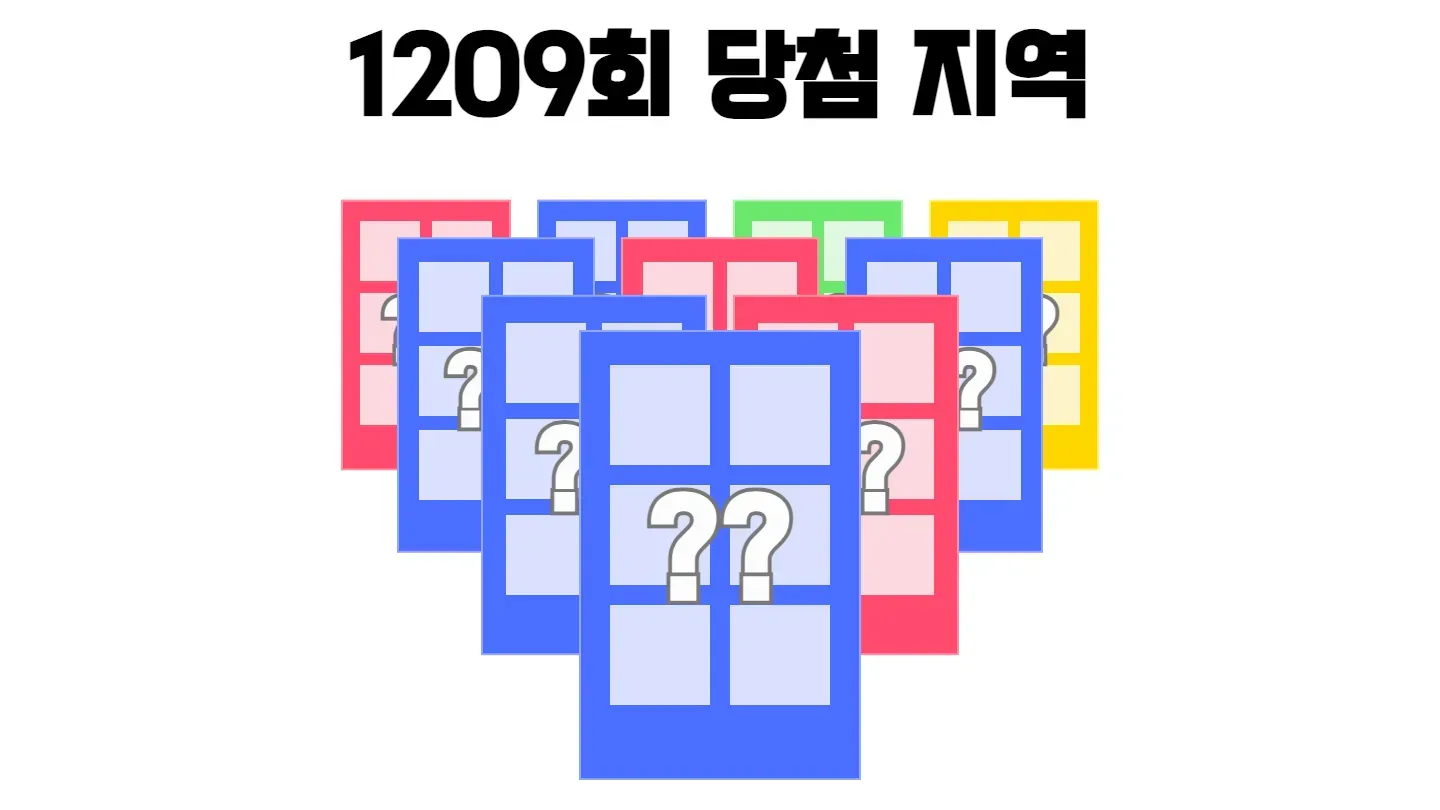 로또 1209회차의 1등 당첨 지역과 1등 당첨 판매점 목록 이미지