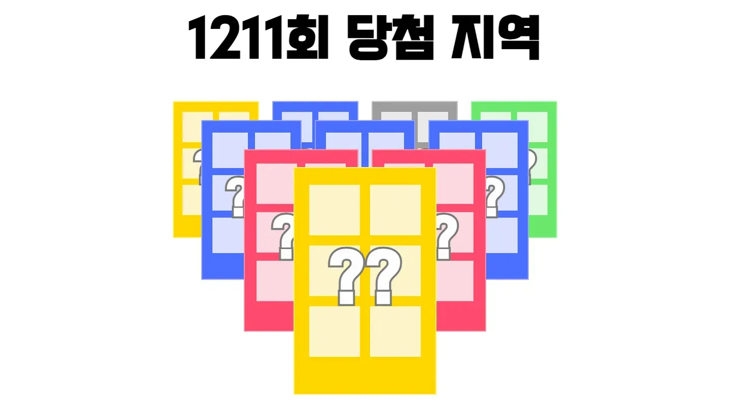 로또 1211회차의 2등 당첨 지역과 2등 당첨 판매점 목록 이미지