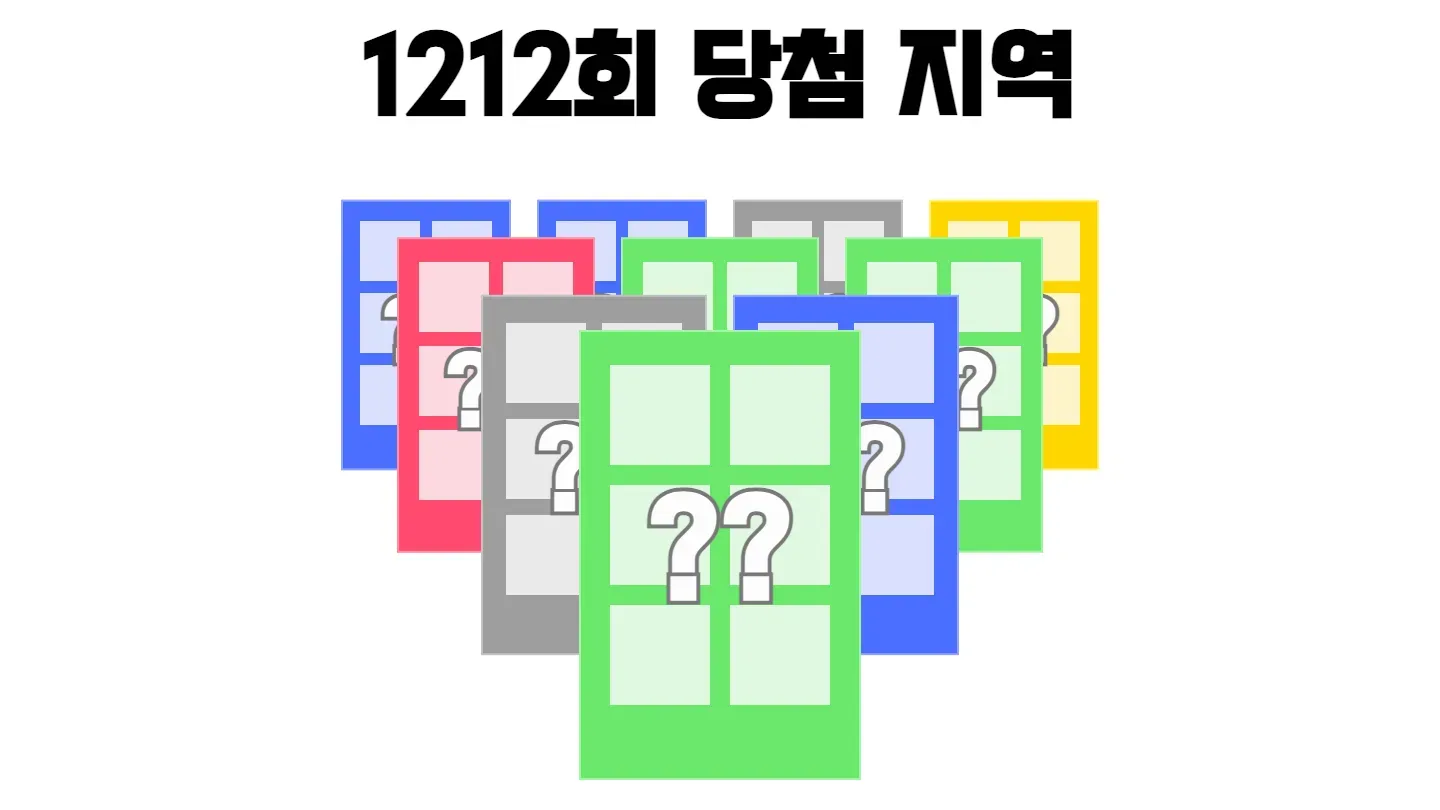 로또 1212회차의 1등 당첨 지역과 1등 당첨 판매점 이미지