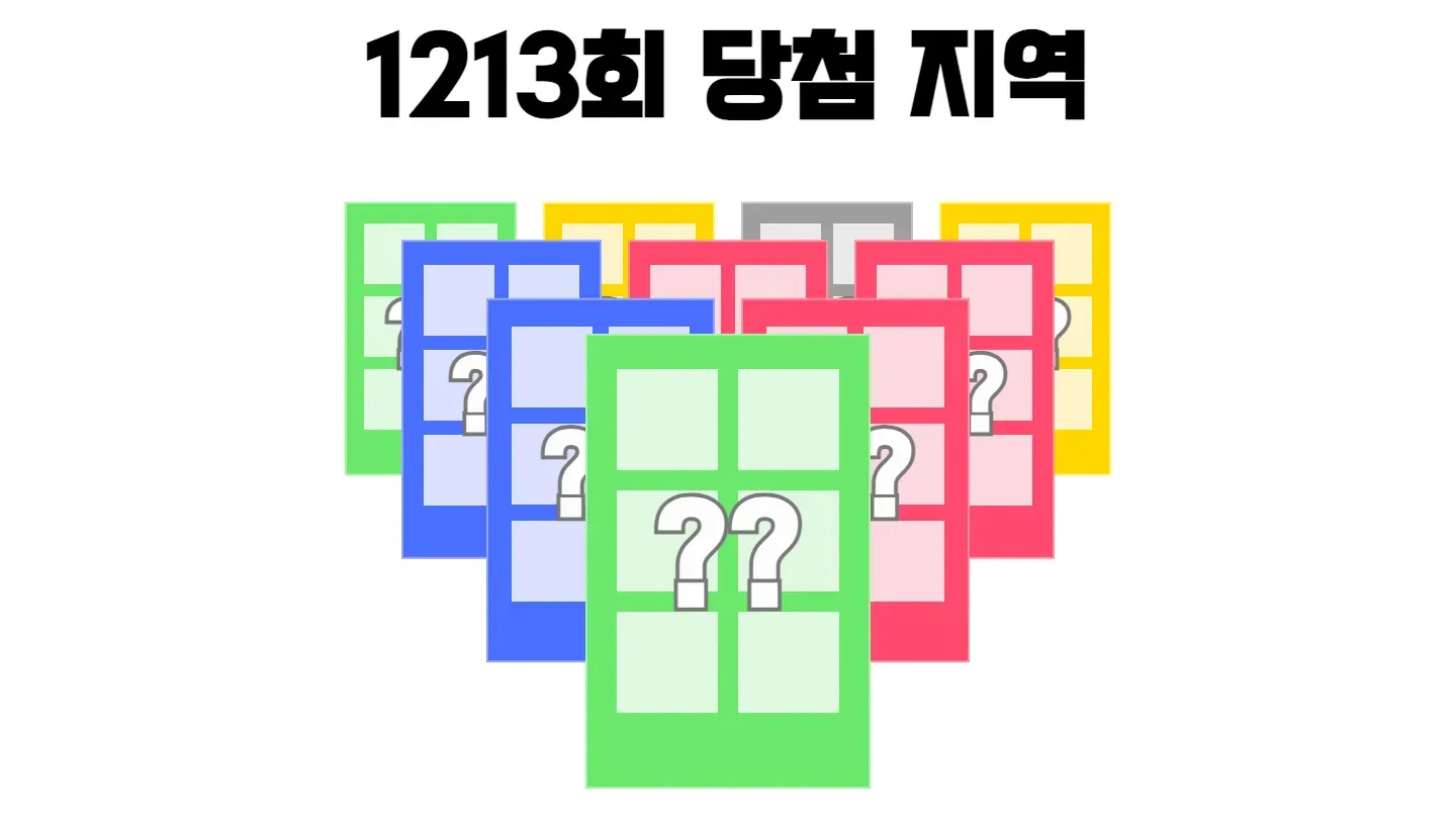 로또 1213회차의 1등 당첨 지역과 1등 당첨 판매점 목록 이미지