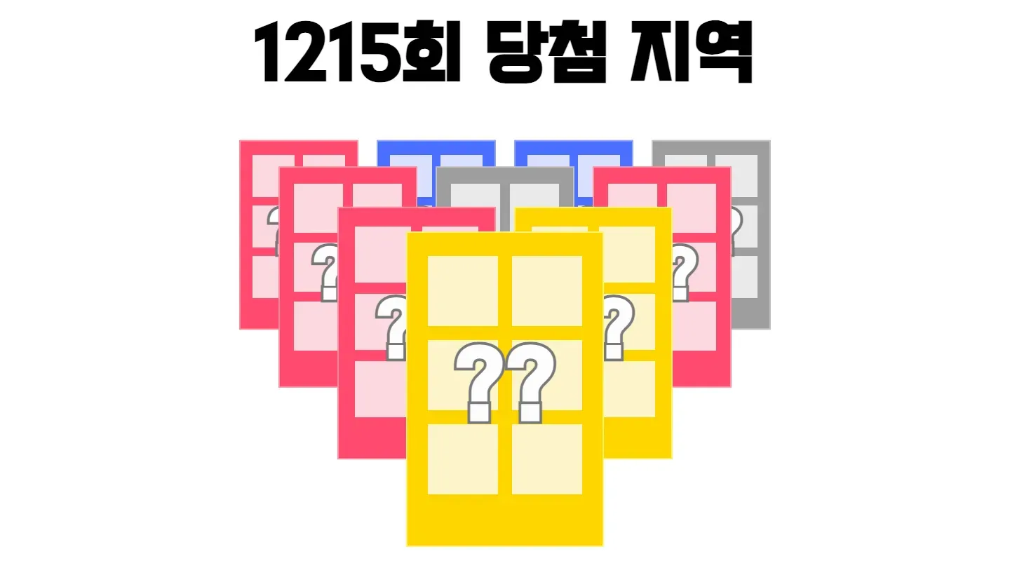 로또 1215회차의 1등 당첨 지역과 1등 당첨 판매점 목록 이미지