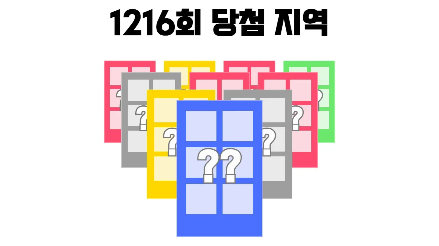 로또 1216회차의 2등 당첨 지역과 2등 당첨 판매점 목록 이미지