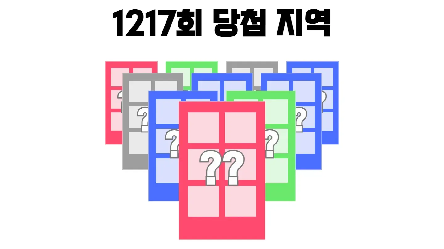 로또 1217회차의 1등 당첨 지역과 1등 당첨 판매점 목록 이미지