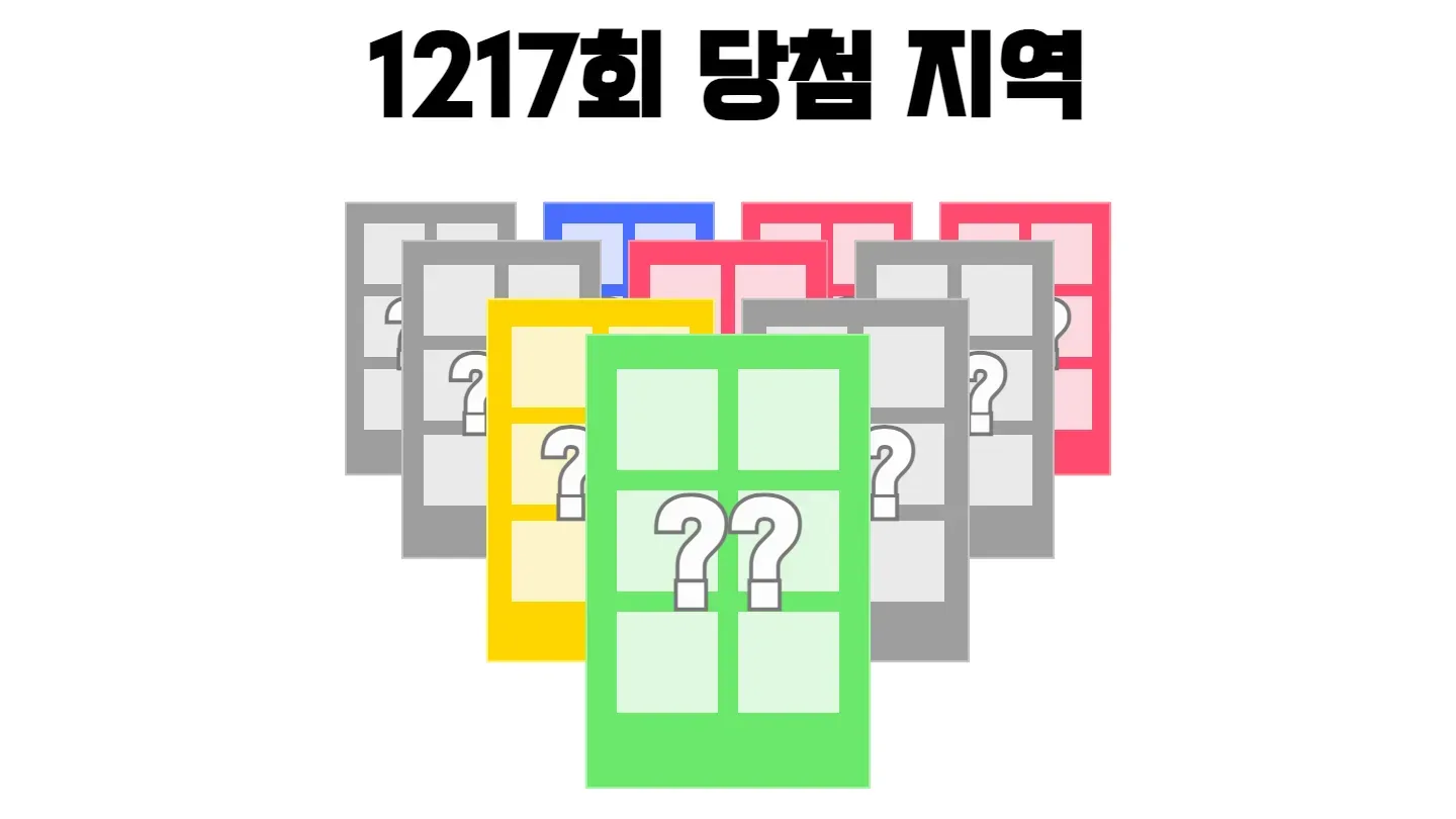 로또 1217회차의 2등 당첨 지역과 2등 당첨 판매점 목록 이미지