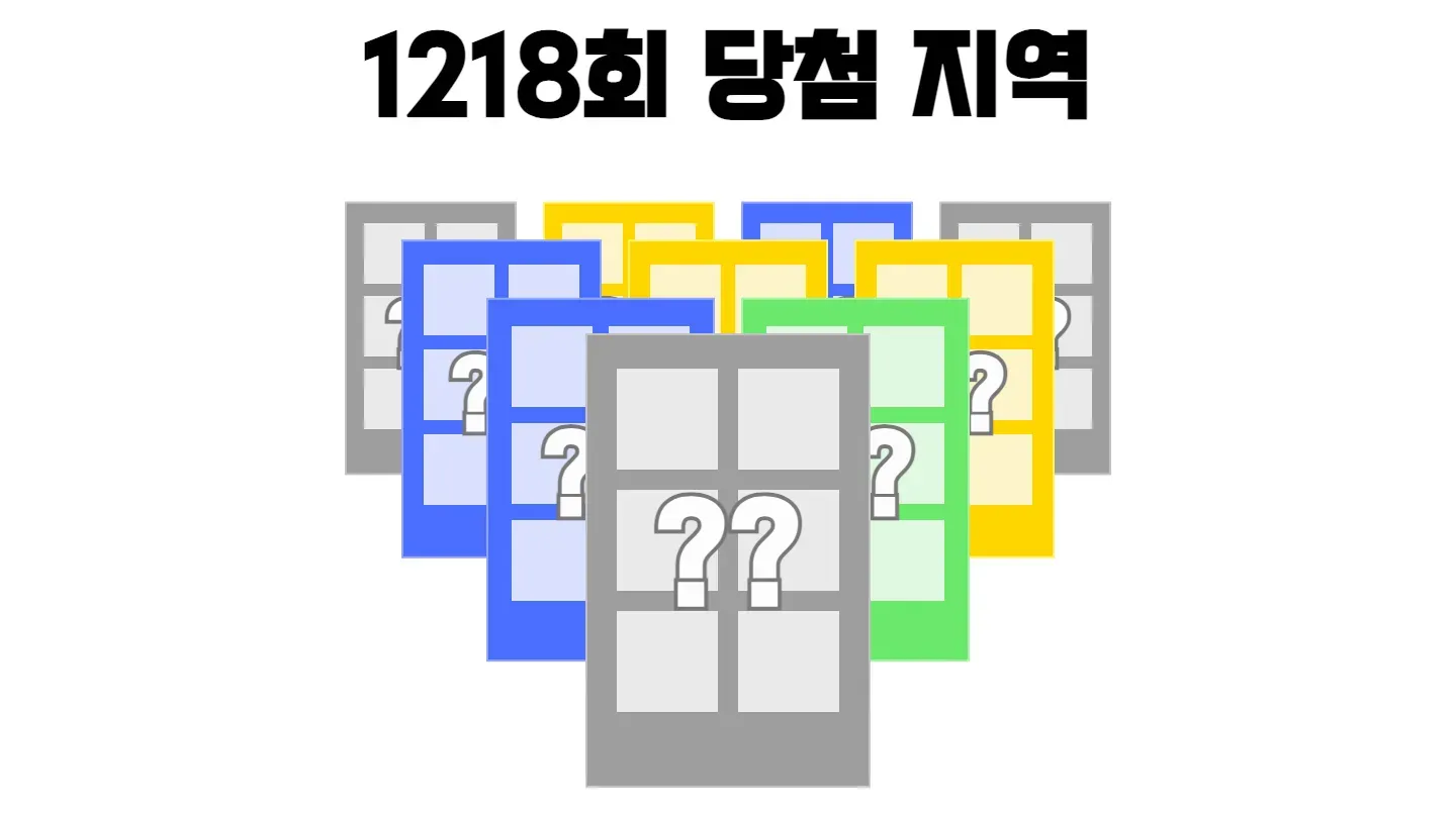 로또 1218회차의 2등 당첨 지역과 2등 당첨 판매점 목록 이미지