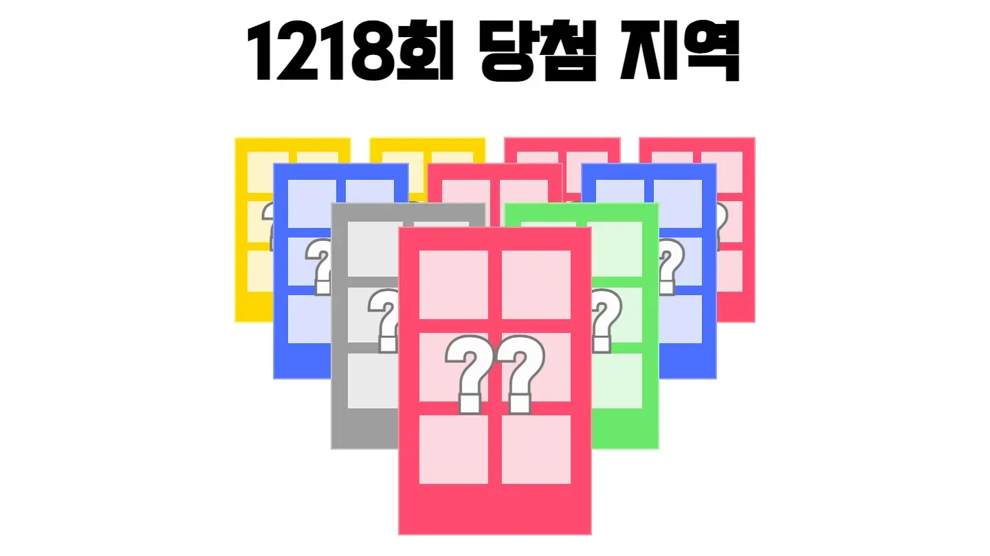 로또 1218회차의 1등 당첨 지역과 1등 당첨 판매점 목록 이미지