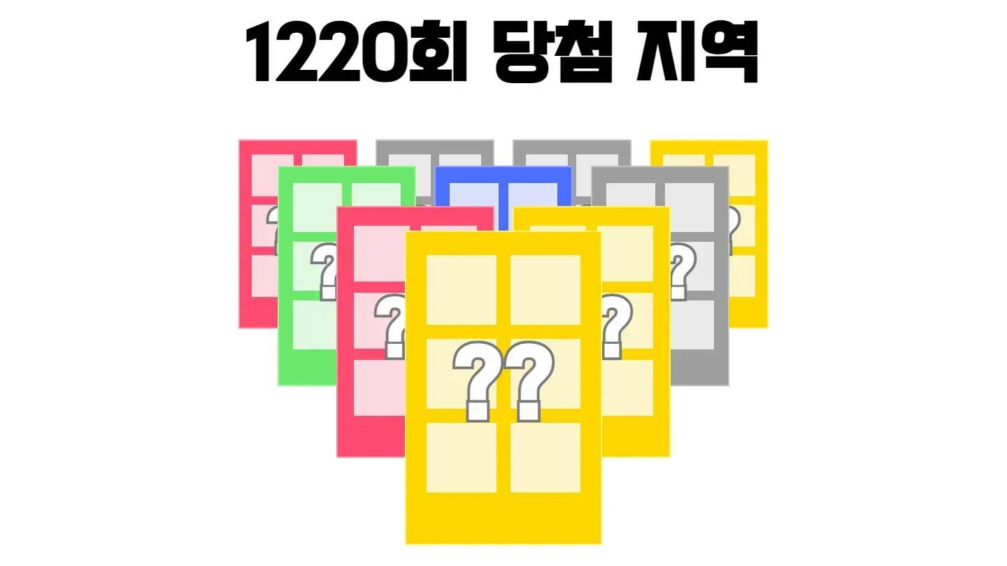 로또 1220회차의 2등 당첨 지역과 2등 당첨 판매점 목록 이미지