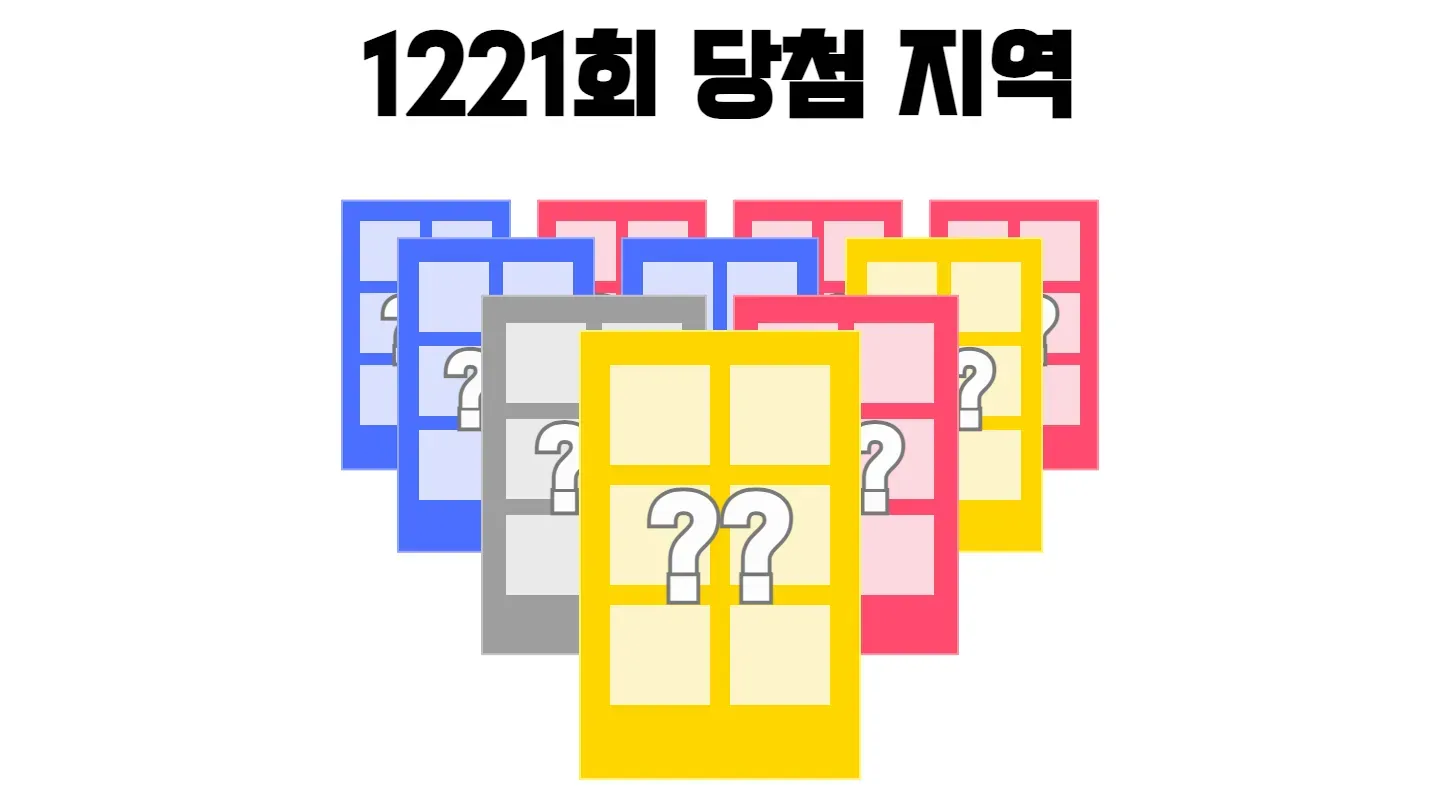 로또 1221회차의 1등 당첨 지역과 1등 당첨 판매점 목록 이미지