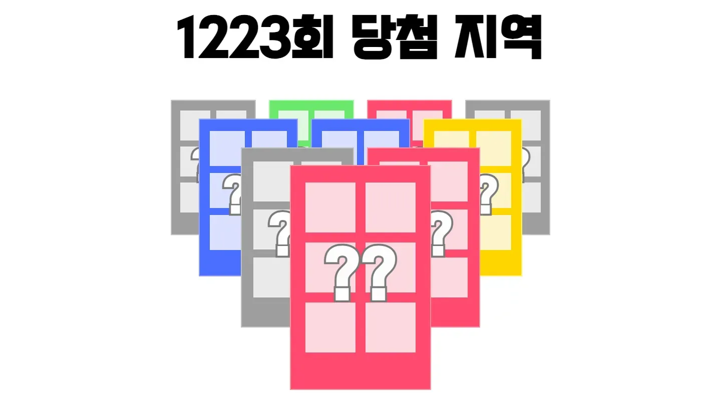 로또 1223회차의 2등 당첨 지역과 2등 당첨 판매점 목록 이미지