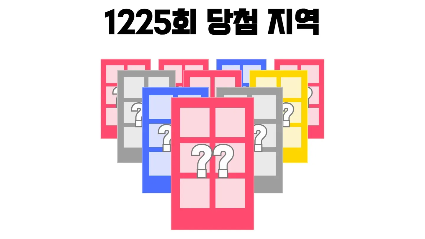 로또 1225회차의 2등 당첨 지역과 2등 당첨 판매점 목록 이미지