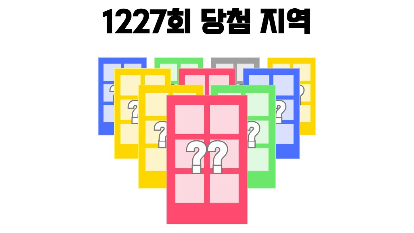 로또 1227회차의 1등 당첨 지역과 1등 당첨 판매점 목록 이미지