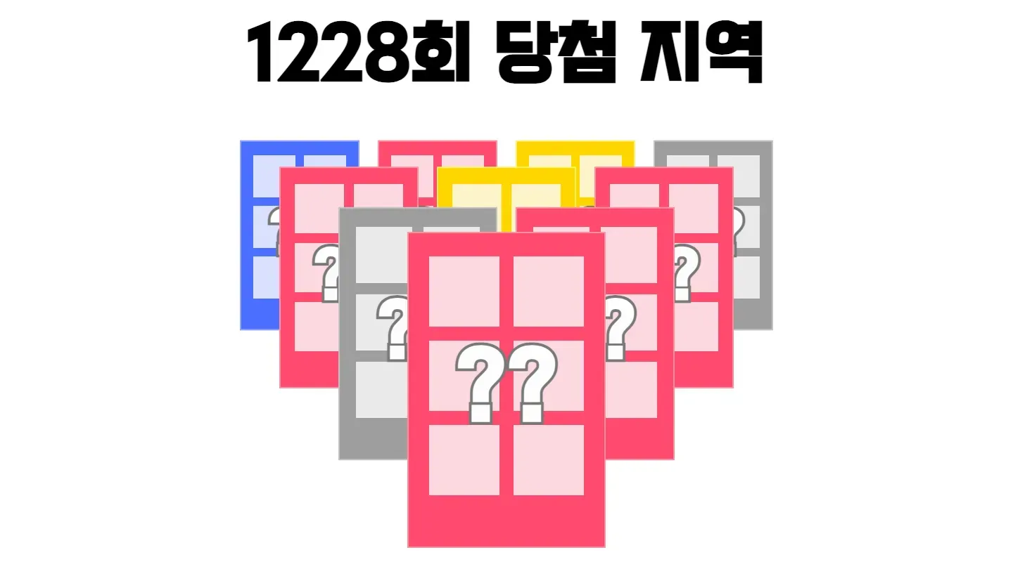 로또 1228회차의 2등 당첨 지역과 2등 당첨 판매점 목록 이미지