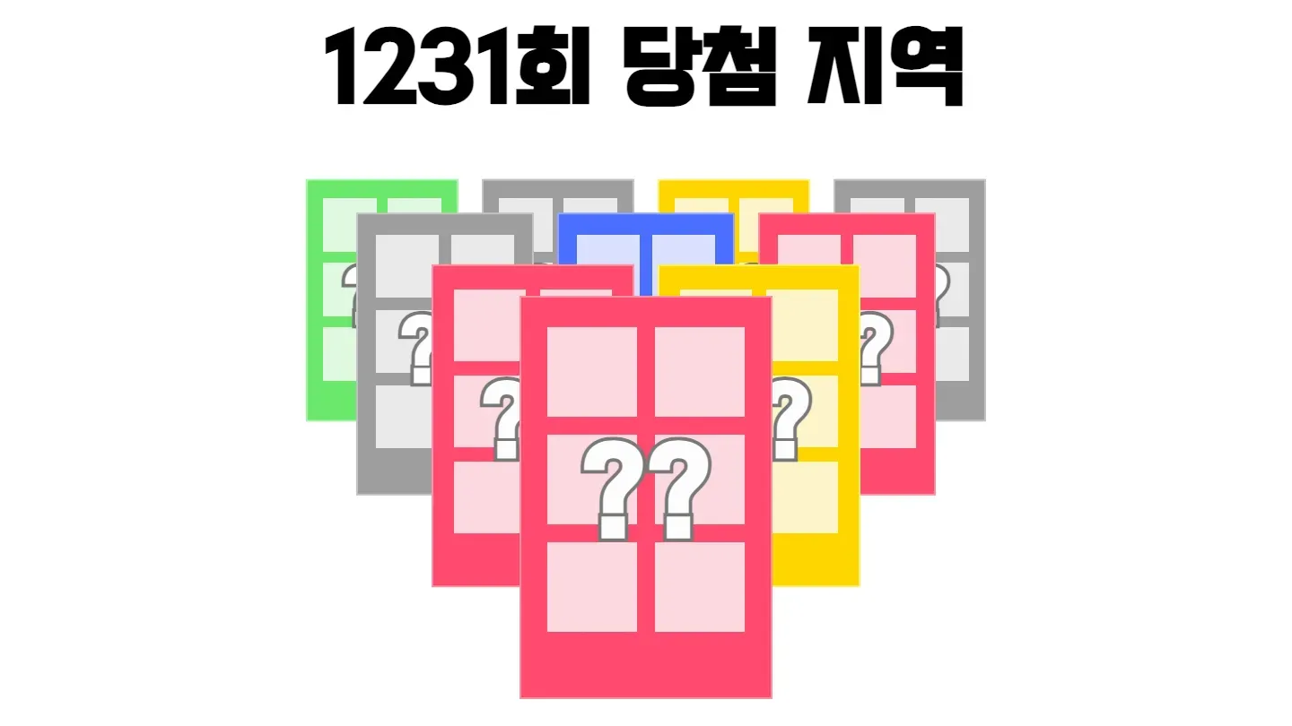 로또 1231회차의 2등 당첨 지역과 2등 당첨 판매점 목록 이미지