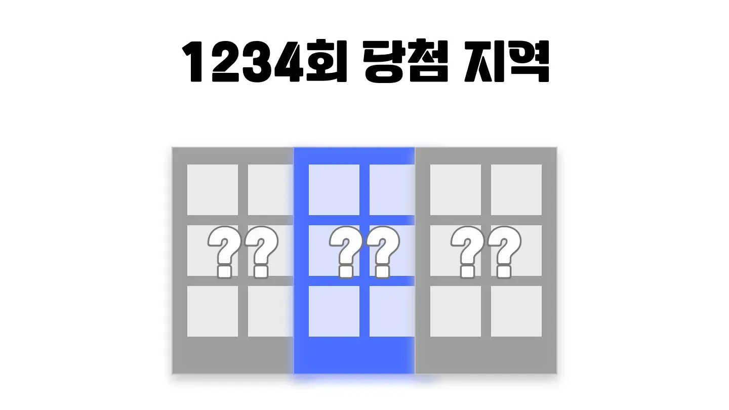 로또 1234회차의 2등 당첨 지역과 2등 당첨 판매점 목록 이미지