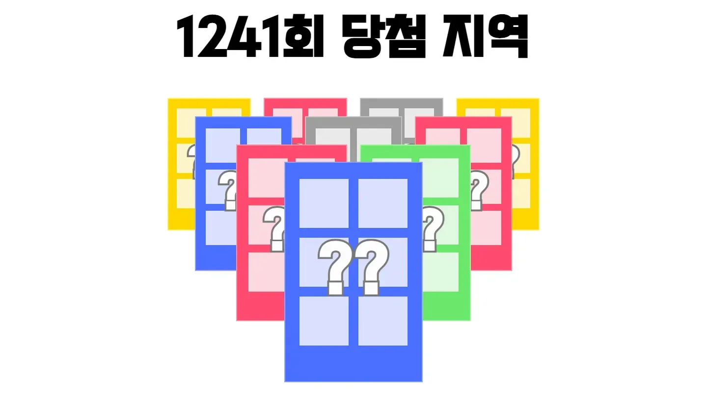 로또 1241회차의 2등 당첨 지역과 2등 당첨 판매점 목록