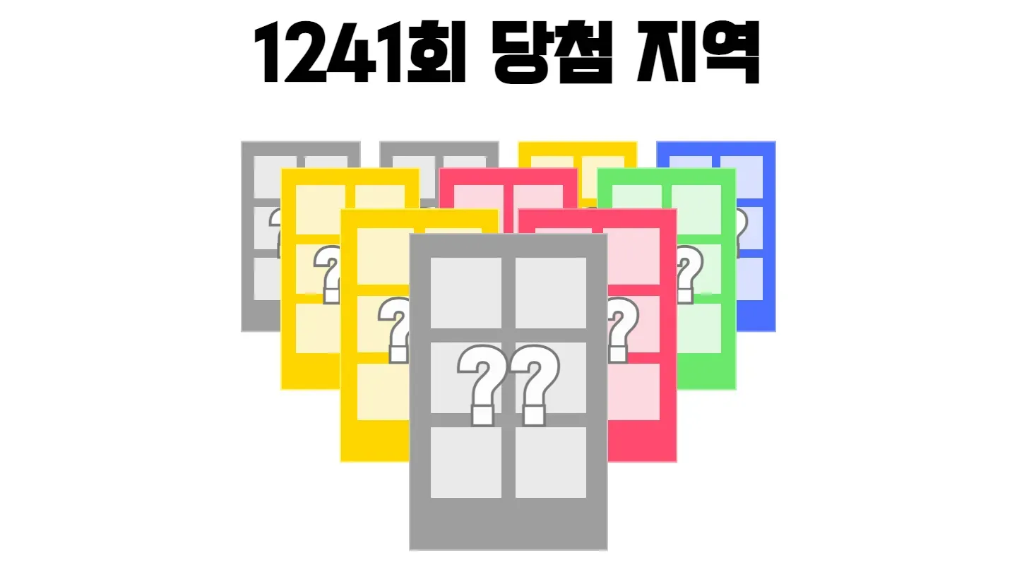 로또 1241회차의 1등 당첨 지역과 1등 당첨 판매점 목록 이미지