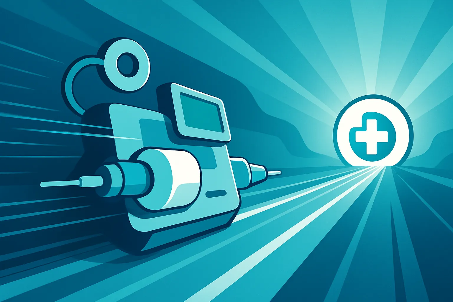 의료 기술의 발전을 표현한 일러스트 이미지. AI 생성 이미지.