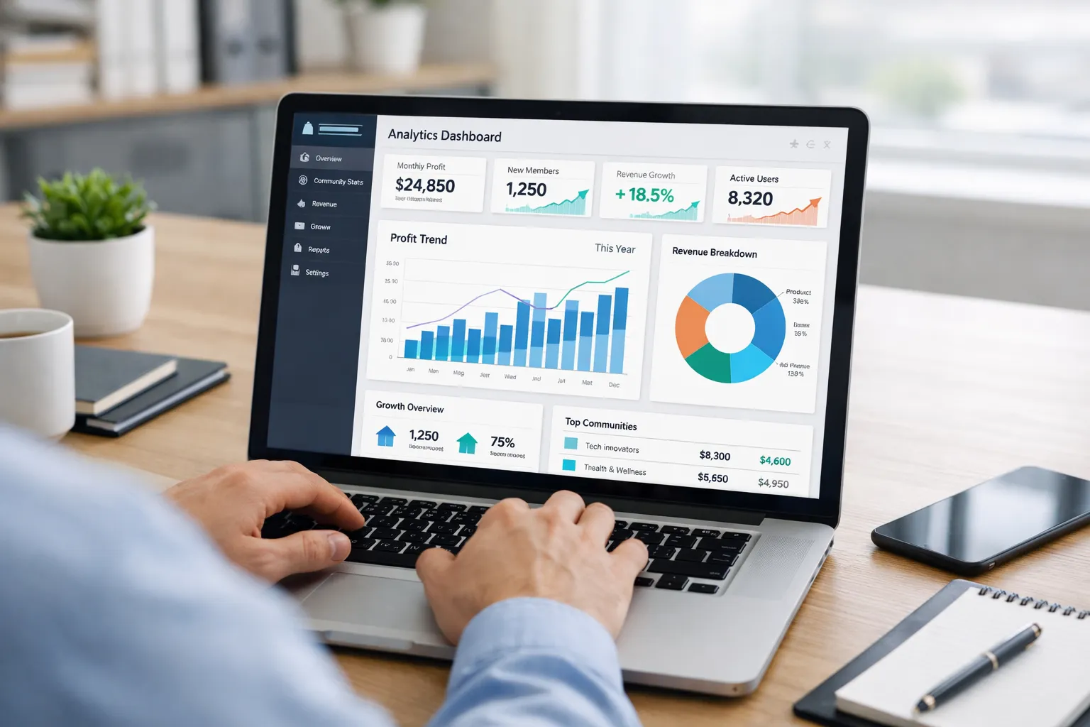 온라인 수익화를 표현한 AI 이미지