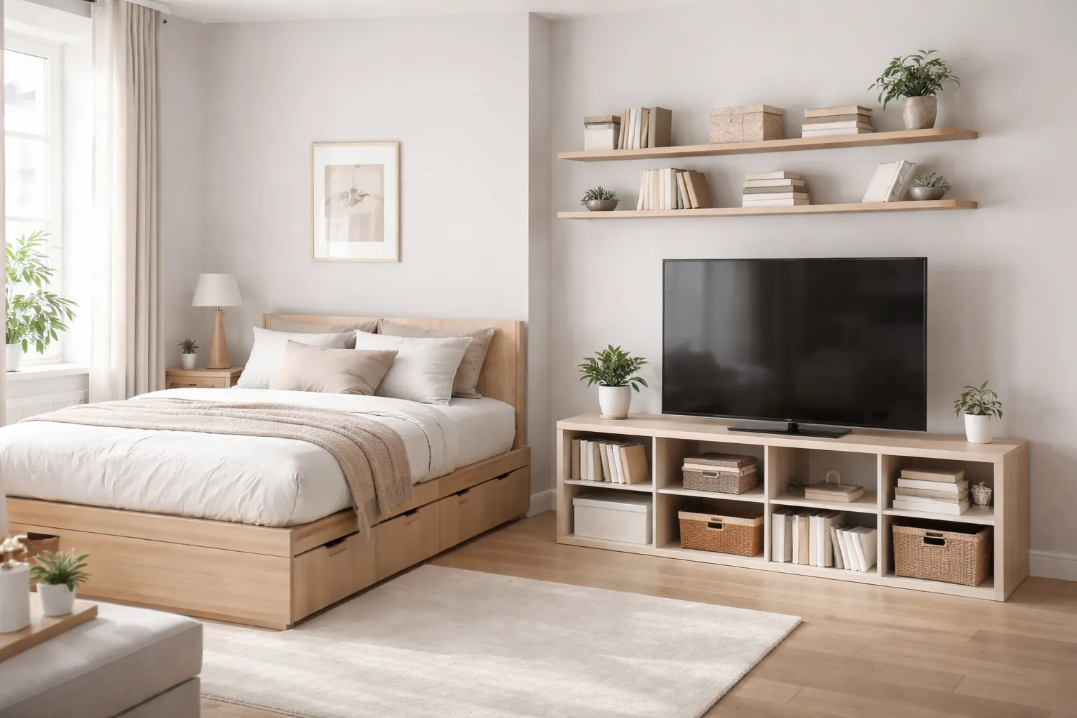 실내를 표현한 이미지. AI 생성 이미지.