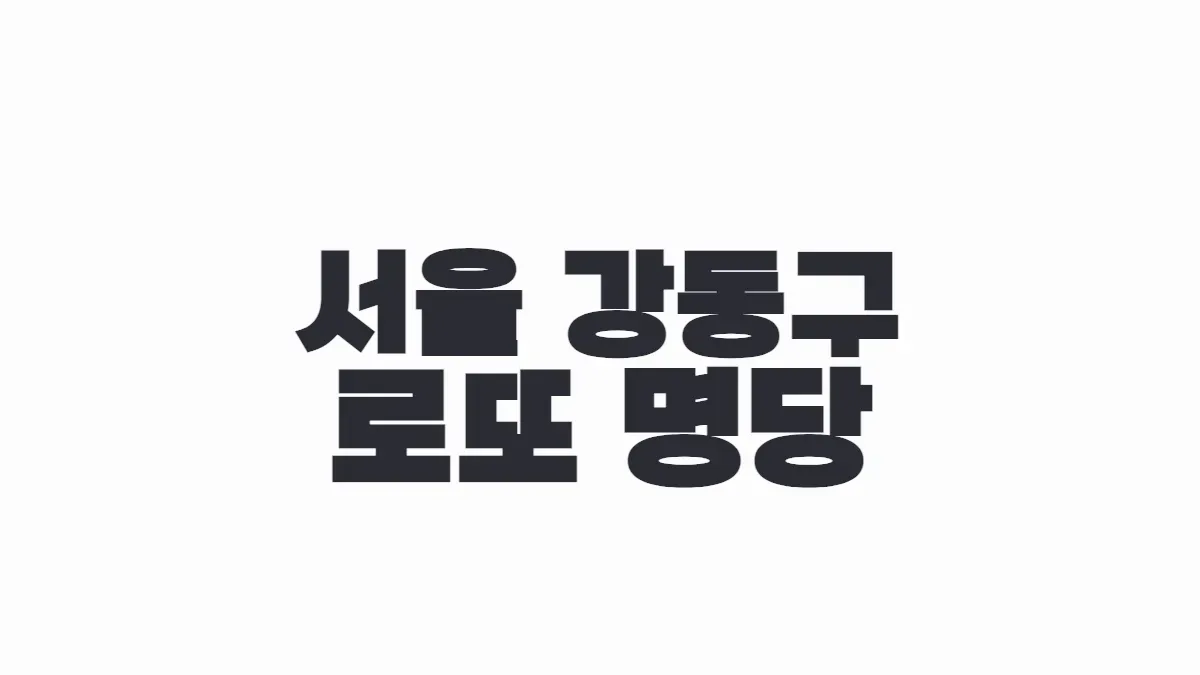 서울 강동구 로또 명당 이미지