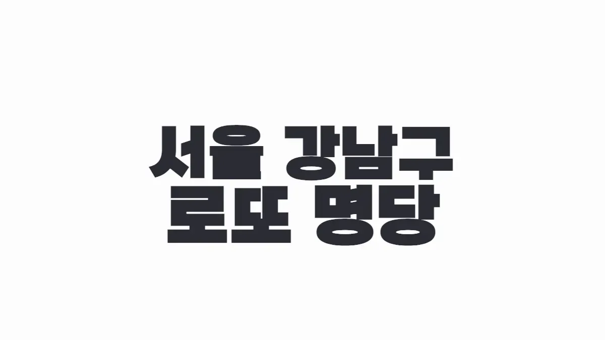 서울 강남구 로또 명당 이미지