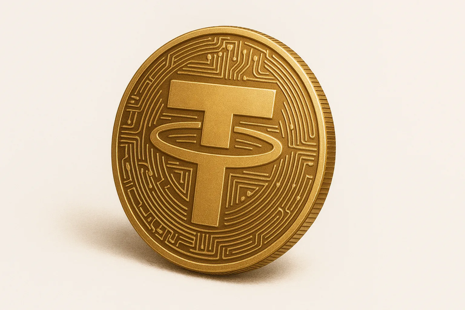 USDT를 코인으로 표현한 이미지. AI 생성 이미지.