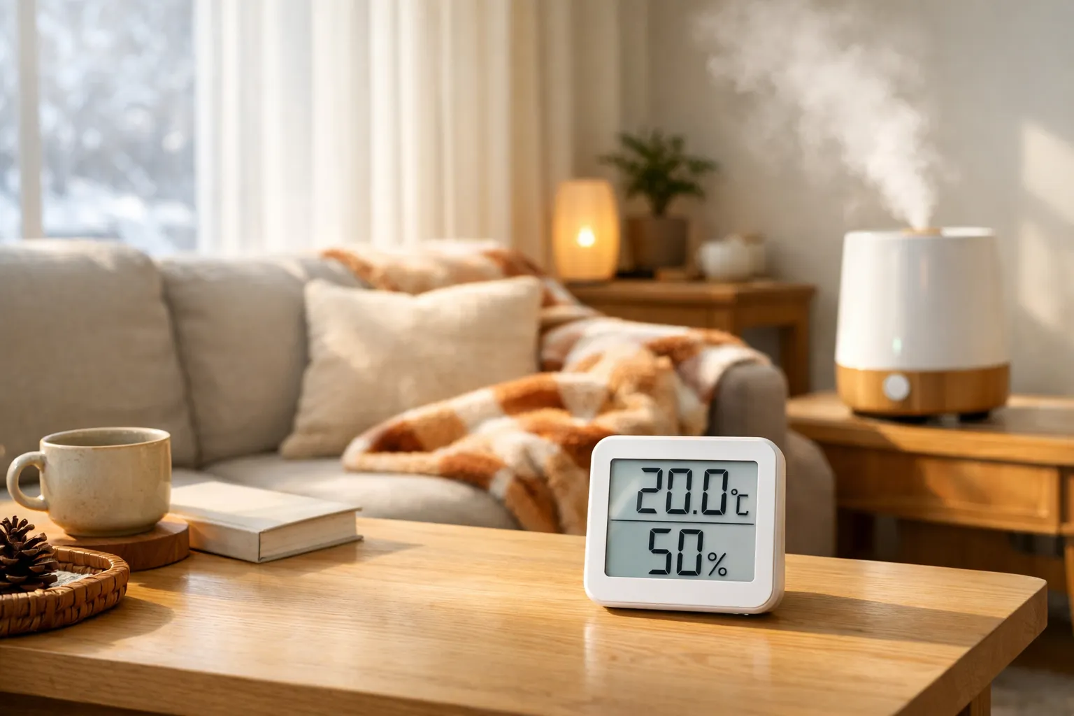 겨울철 실내를 표현한 이미지. AI 생성 이미지